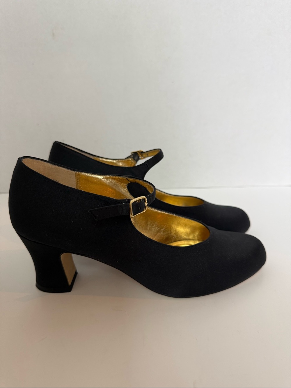 Apostrophe Vintage Josette Black Mary Jane Block Heel Buckle Ankle Strap 8M